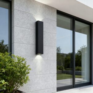 Alternative view of LED Außenwandleuchte Edelstahl Modern Minimalistisches Design IP65 Wasserdicht Warmweiß für Fassade Terrasse und Eingangsbereich