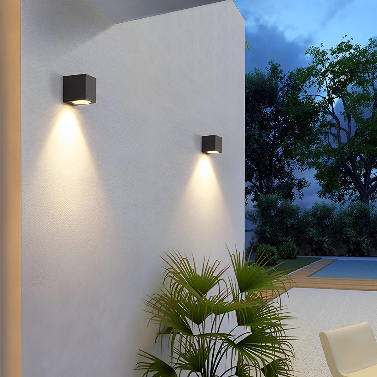 LED Außenwandleuchte Quadratisch IP65 Wasserdicht Up & Down Beleuchtung Modern für Fassade Terrasse und Eingangsbereich - Image 4