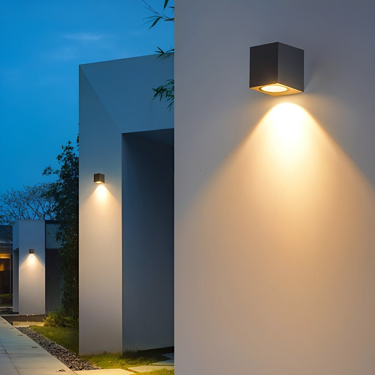 LED Außenwandleuchte Quadratisch IP65 Wasserdicht Up & Down Beleuchtung Modern für Fassade Terrasse und Eingangsbereich - Image 5