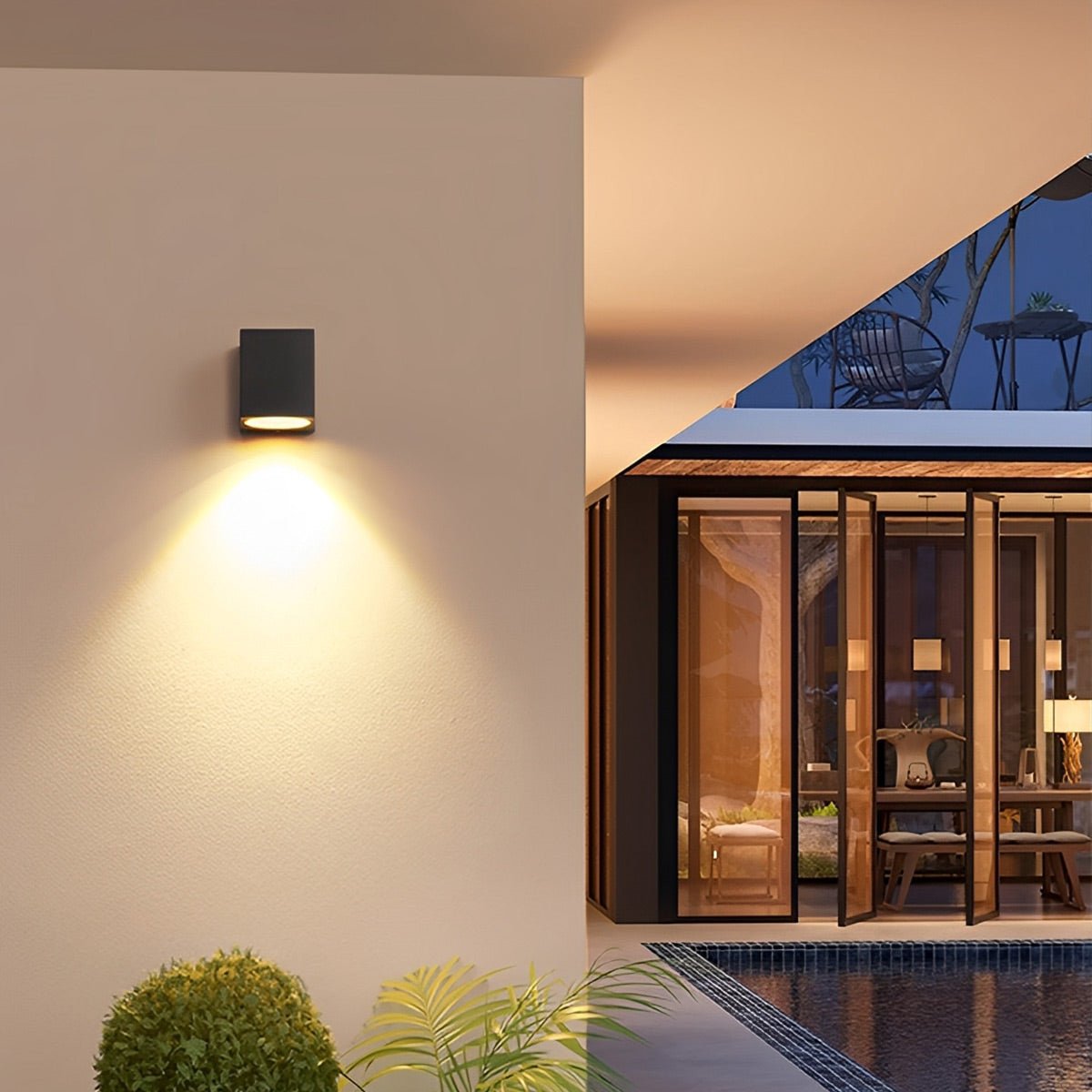 LED Außenwandleuchte Quadratisch IP65 Wasserdicht Up & Down Beleuchtung Modern für Fassade Terrasse und Eingangsbereich - Image 6
