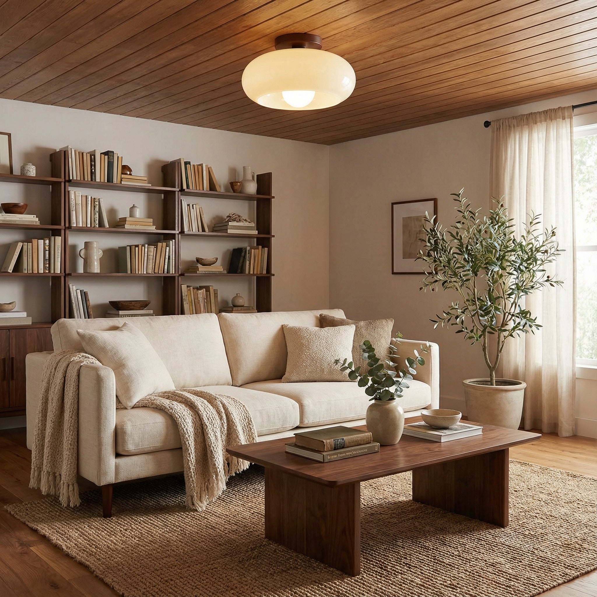 LED Deckenleuchte Wohnzimmer Modern mit Glaslampenschirm Minimalistisches Design für Wohnraum und Schlafzimmer - Image 3