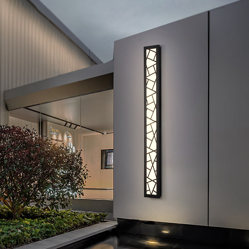 LED Wandleuchte Warmweiß Außen IP65 Wasserdicht mit Lasergeschnittenem Design Modern für Fassade und Eingang in Schwarz
