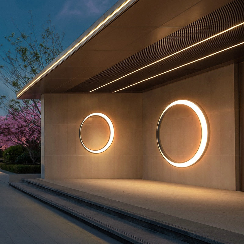 LED Wandleuchte Warmweiß Außen IP65 Wasserdicht Rund Modern für Fassade und Garten in Weiß - Image 2