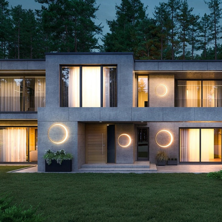 LED Wandleuchte Warmweiß Außen IP65 Wasserdicht Rund Modern für Fassade und Garten in Weiß - Image 5