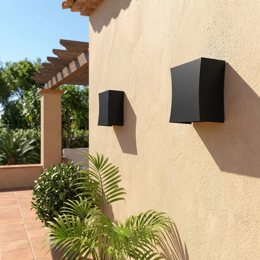 LED Outdoor Wall Light Warm White Square Modern for Facade and Entrance Area IP65 Black - Image 4
