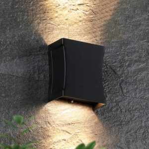 LED Outdoor Wall Light Warm White Square Modern for Facade and Entrance Area IP65 Black