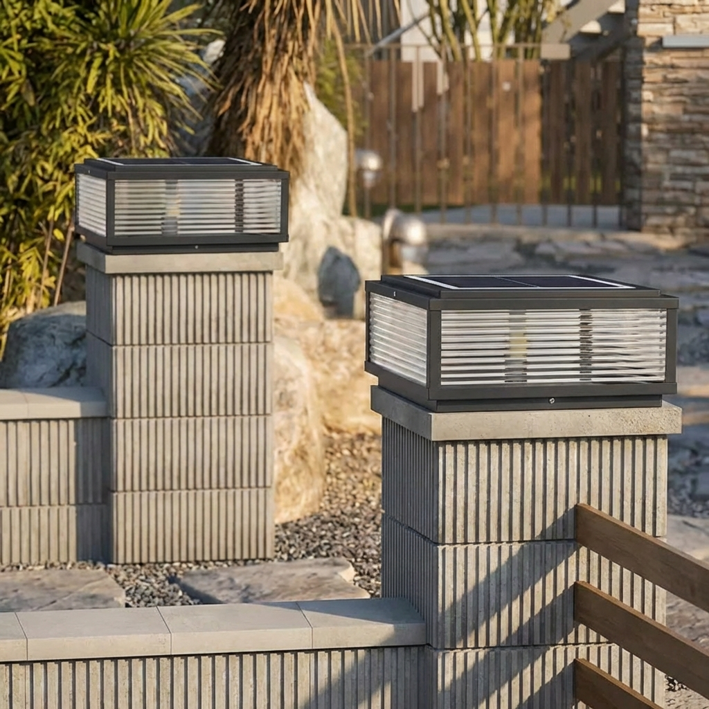 LED Säulenleuchte Außen Warmweiß IP65 aus Aluminium für Einfahrt und Garten Modern Quadratisch - Image 2