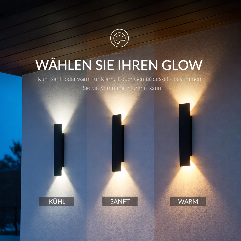 LED Wandleuchte Warmweiß Außen IP65 Up Down Licht aus Aluminium Modern für Fassade und Terrasse - Image 6