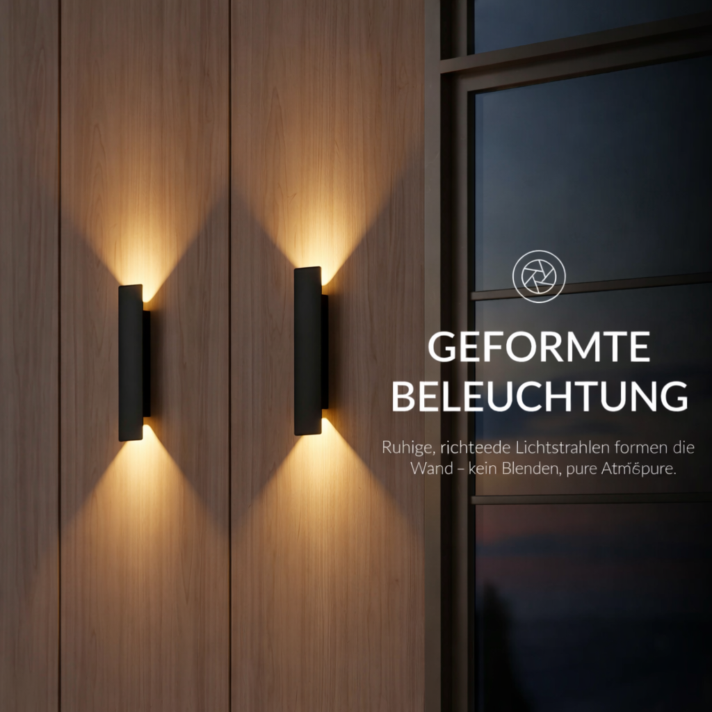 LED Wandleuchte Warmweiß Außen IP65 Up Down Licht aus Aluminium Modern für Fassade und Terrasse - Image 5