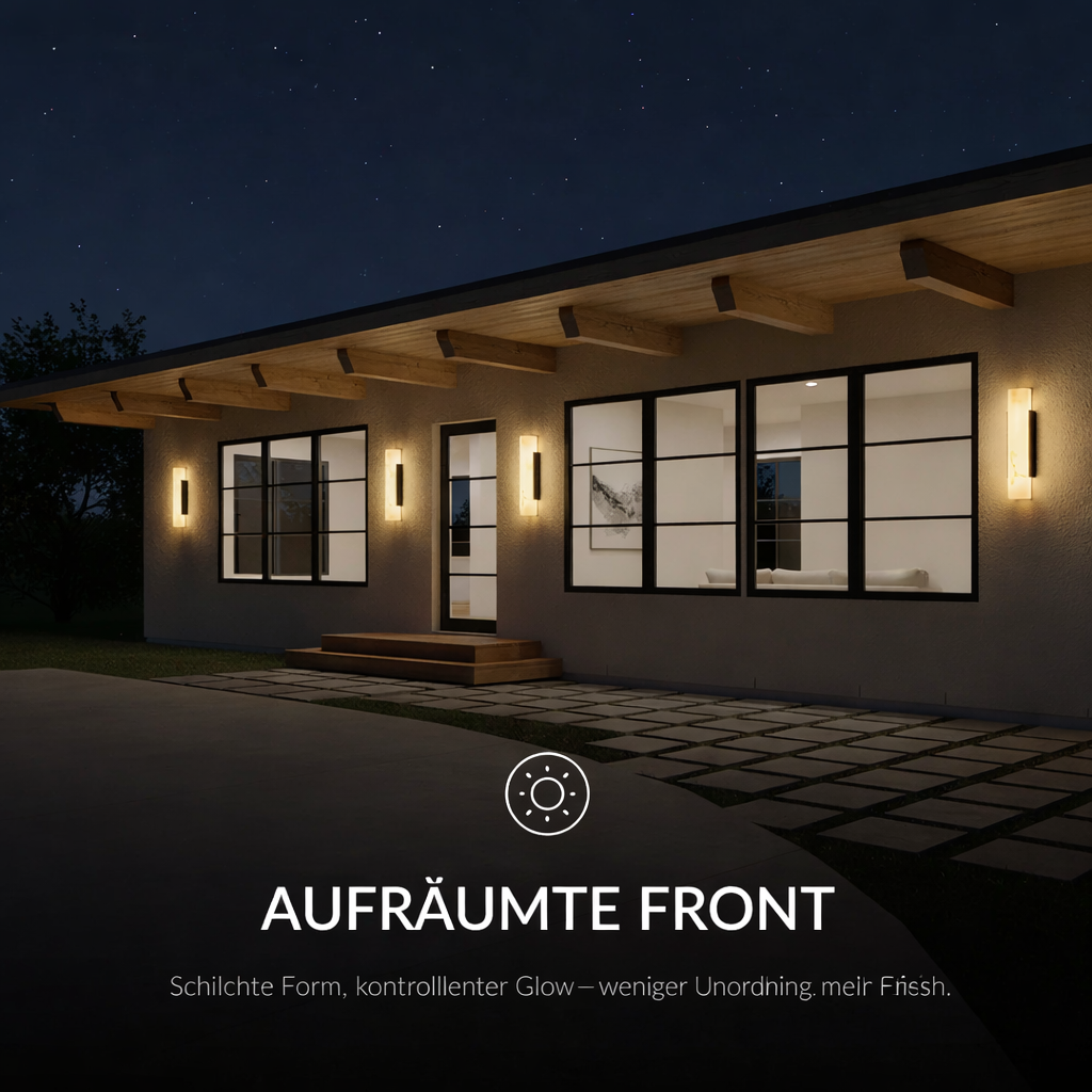 LED Wandleuchte Warmweiß Außen IP65 Wetterfest mit Marmoreffekt Modern für Fassade und Eingang - Image 4