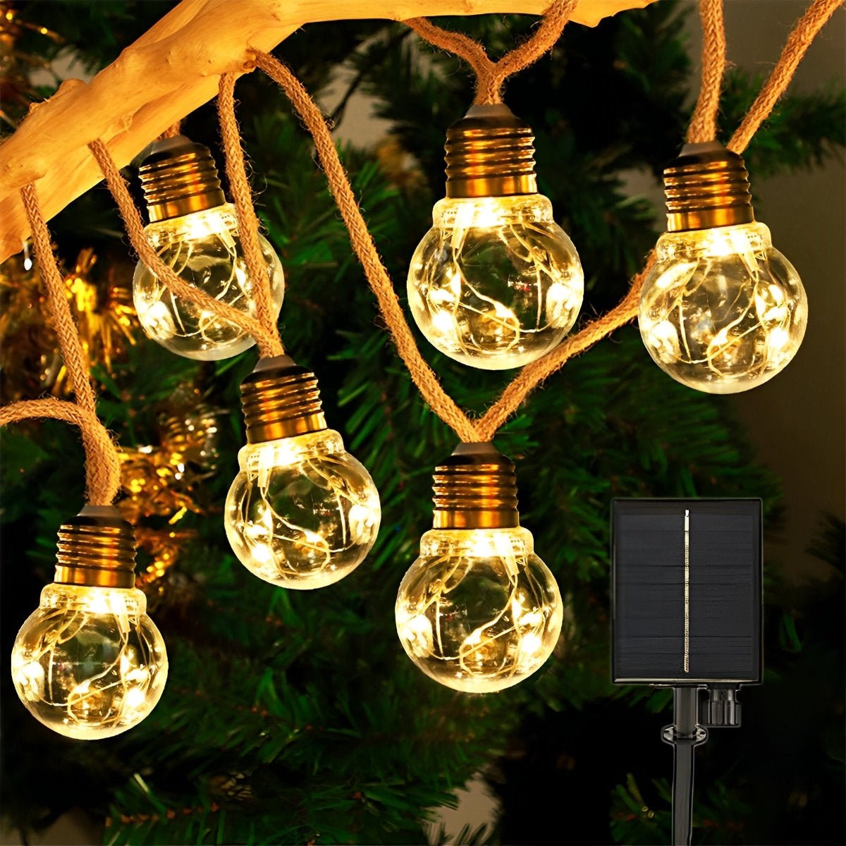 Solar Lichterkette Retro Filament LED IP65 Wasserdicht Warmweiß für Garten Balkon Terrasse und Party Deko - Image 4