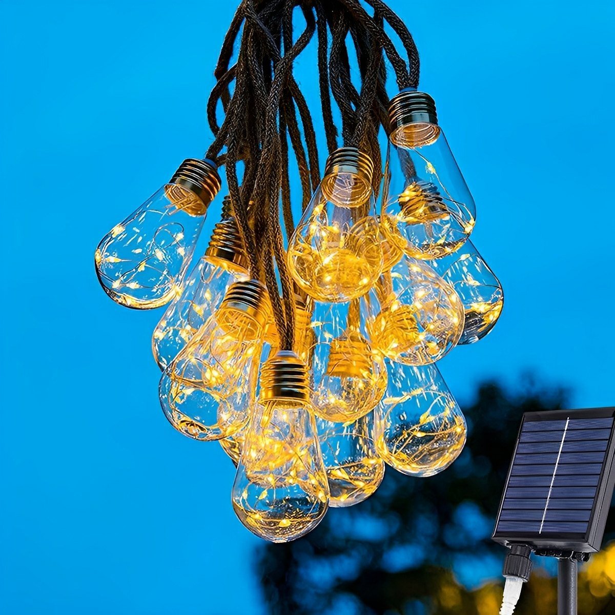 Solar Lichterkette Retro Filament LED IP65 Wasserdicht Warmweiß für Garten Balkon Terrasse und Party Deko - Image 10