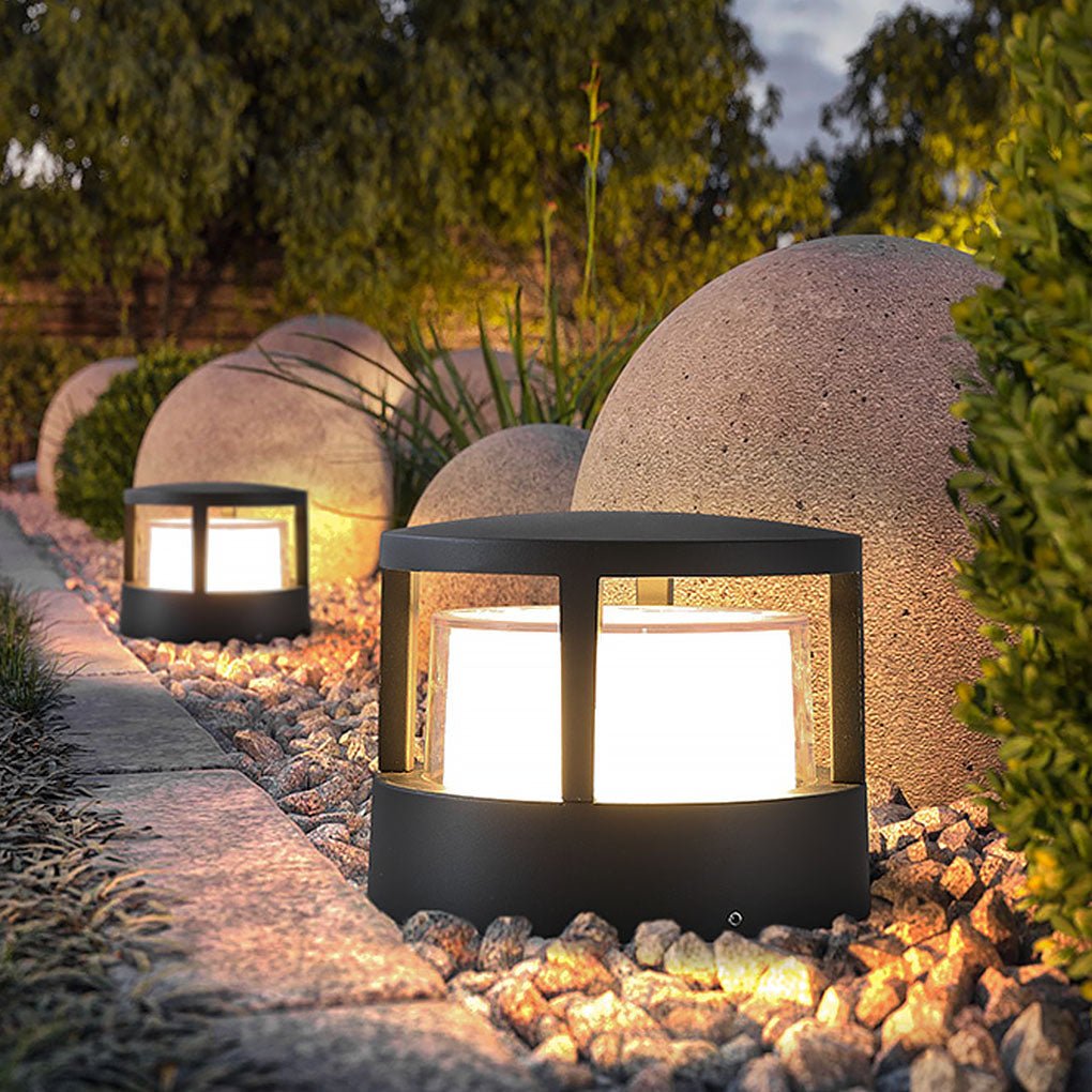 LED Außenleuchte Modern Rund IP65 Wasserdicht Doppelschichtiger Lampenschirm Warmweiß für Gartenweg Terrasse und Einfahrt - Image 3