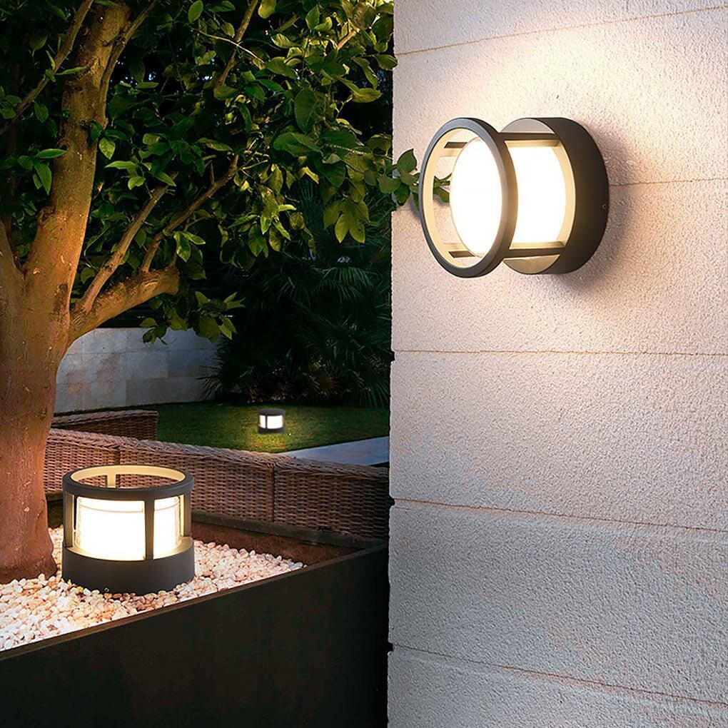 LED Außenleuchte Modern Rund IP65 Wasserdicht Doppelschichtiger Lampenschirm Warmweiß für Gartenweg Terrasse und Einfahrt - Image 5