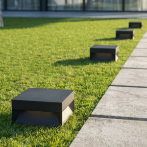 Alternative view of Moderne LED Säulenleuchte Quadratisch aus Edelstahlrahmen Warmweiß IP65 für Terrasse Garten und Einfahrt
