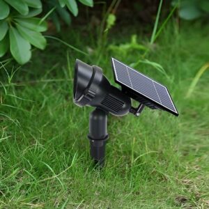 Solar Gartenspot LED RGB Außen IP65 mit verstellbarem Kopf aus Aluminium für Garten und Rasen