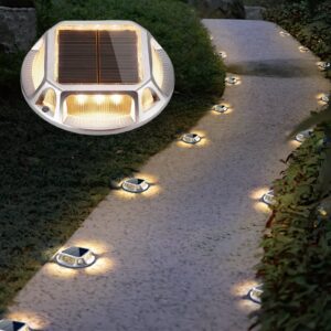 Solar Bodenleuchte LED IP68 Wasserdicht mit Dämmerungssensor Automatisches Ein und Ausschalten für Garten Weg Terrasse und Einfahrt