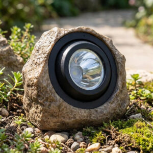 Alternative view of Solar Gartenleuchte LED Warmweiß Außen in Steinoptik IP65 für Garten und Einfahrt Modern