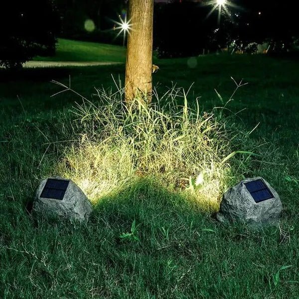 Solar Gartenleuchte LED Warmweiß Außen in Steinoptik IP65 für Garten und Einfahrt Modern - Image 5