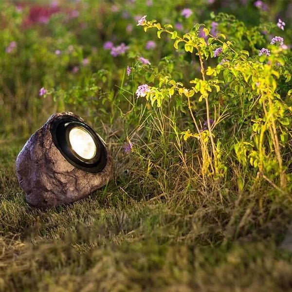 Solar Gartenleuchte LED Warmweiß Außen in Steinoptik IP65 für Garten und Einfahrt Modern - Image 3