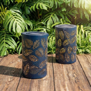 Alternative view of Solar Laterne LED Warmweiß Außen 2er Set mit Blattmuster für Garten und Terrasse IP65 Vintage Design