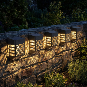 Alternative view of Solar Wandleuchte LED Warmweiß Außen IP65 mit Musterlicht für Garten und Terrasse Vintage Schwarz