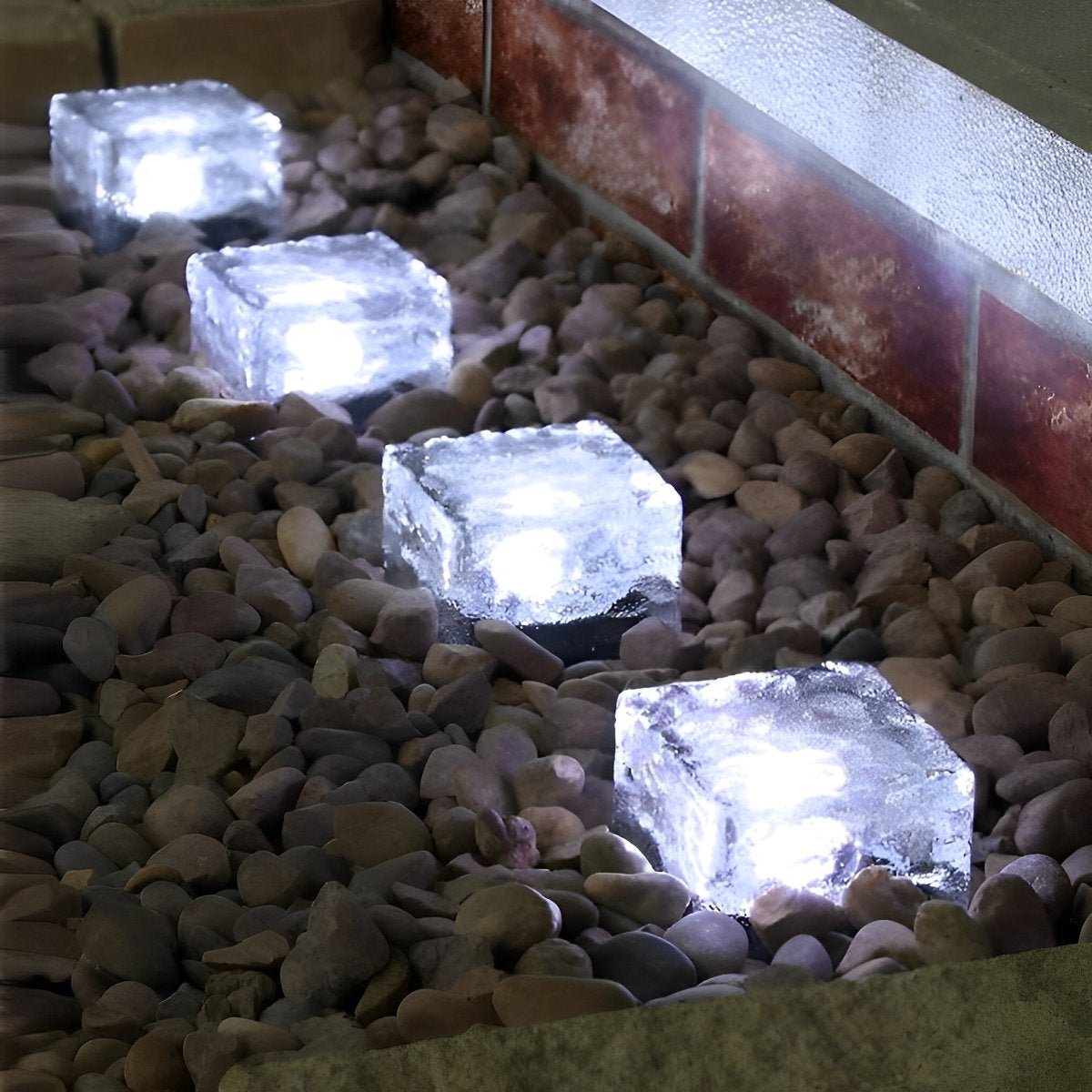 Solar LED Außenleuchte Eisziegel Quadratisch IP65 Wasserdicht Warmweiß Modern Retro für Garten Treppe und Terrasse - Image 4