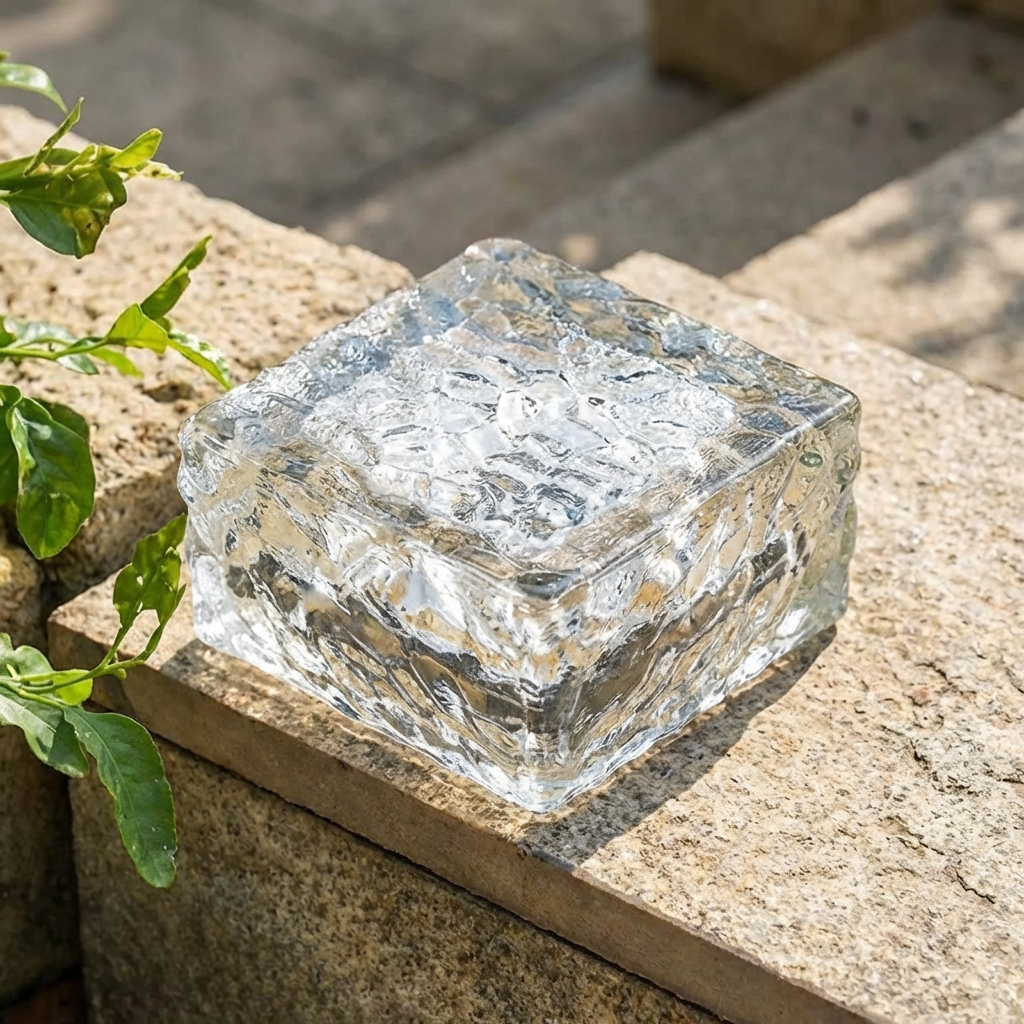Solar LED Außenleuchte Eisziegel Quadratisch IP65 Wasserdicht Warmweiß Modern Retro für Garten Treppe und Terrasse - Image 2