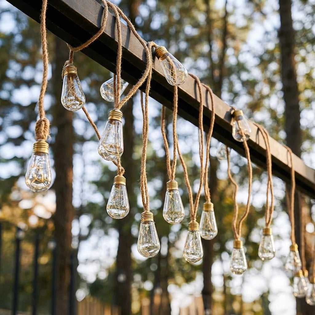 Solar Lichterkette Retro Filament LED IP65 Wasserdicht Warmweiß für Garten Balkon Terrasse und Party Deko - Image 3