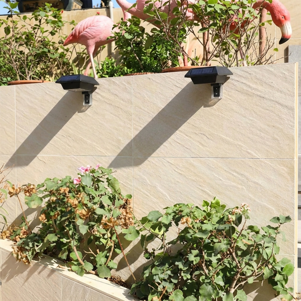 Solar Wandleuchte LED Warmweiß Außen IP65 aus Edelstahl Quadratisch Modern für Garten und Terrasse - Image 7