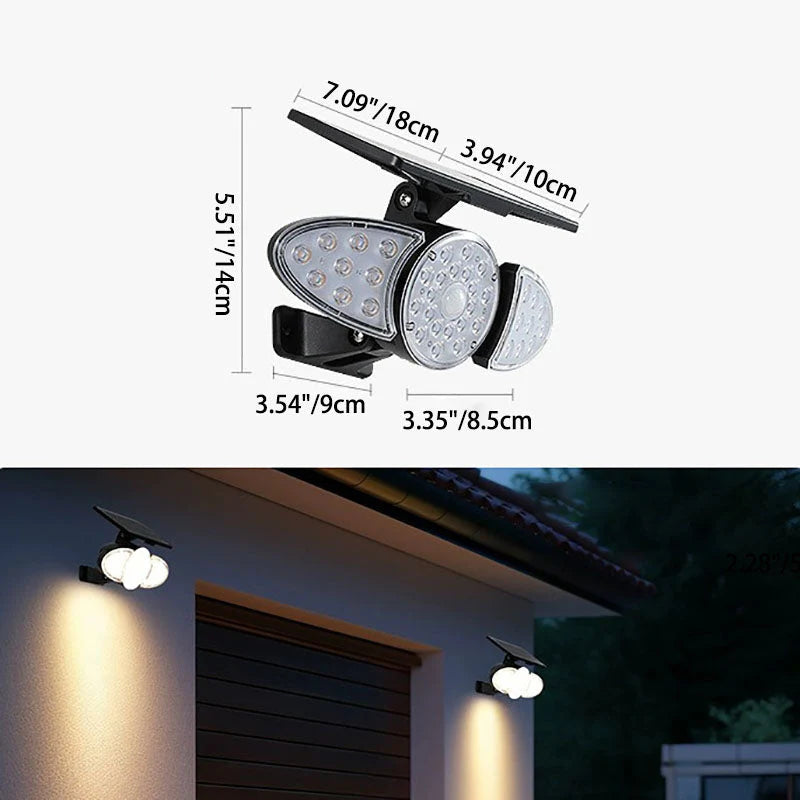 Solar Wandleuchte LED Warmweiß Außen IP65 für Fassade und Garten Modern Rechteckig Schwarz - Image 9