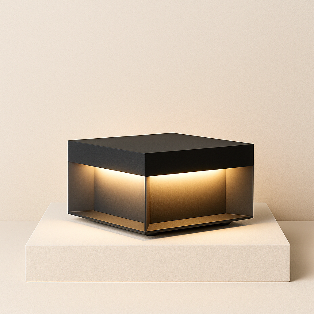 Solar Gartenleuchte LED Außen IP65 Modernes Würfeldesign für Gartenweg und Terrasse mit Edelstahlgehäuse