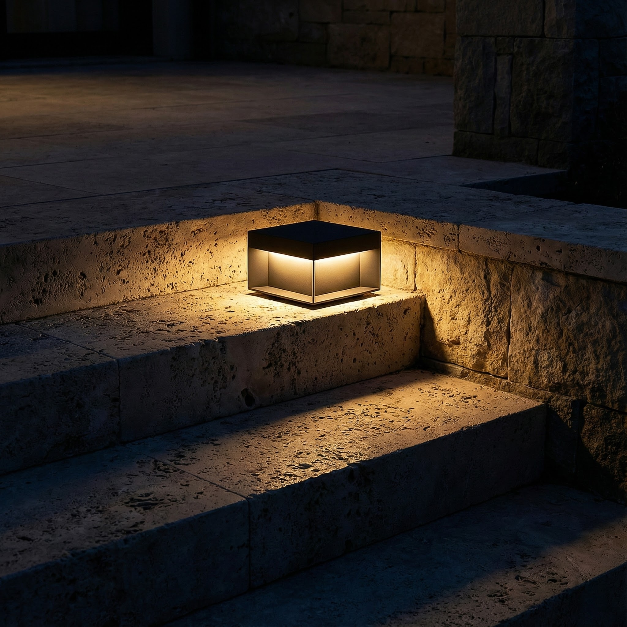 Solar Gartenleuchte LED Außen IP65 Modernes Würfeldesign für Gartenweg und Terrasse mit Edelstahlgehäuse - Image 5