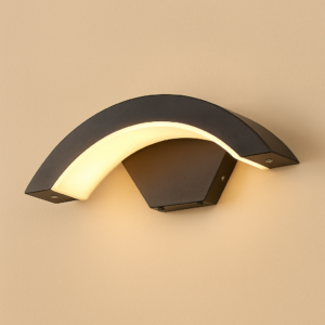 LED Außenwandleuchte mit Bewegungsmelder IP65 Modern für Hauseingang und Fassade mit gebogenem Lichtdesign