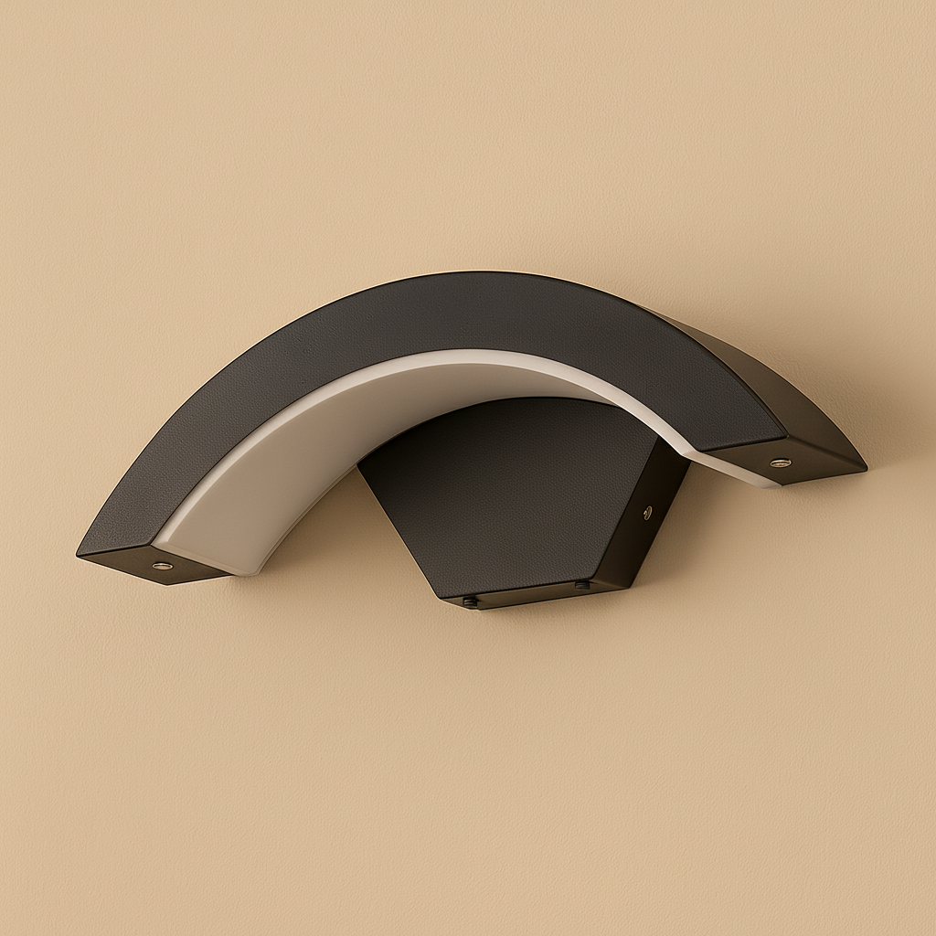 LED Außenwandleuchte mit Bewegungsmelder IP65 Modern für Hauseingang und Fassade mit gebogenem Lichtdesign - Image 2