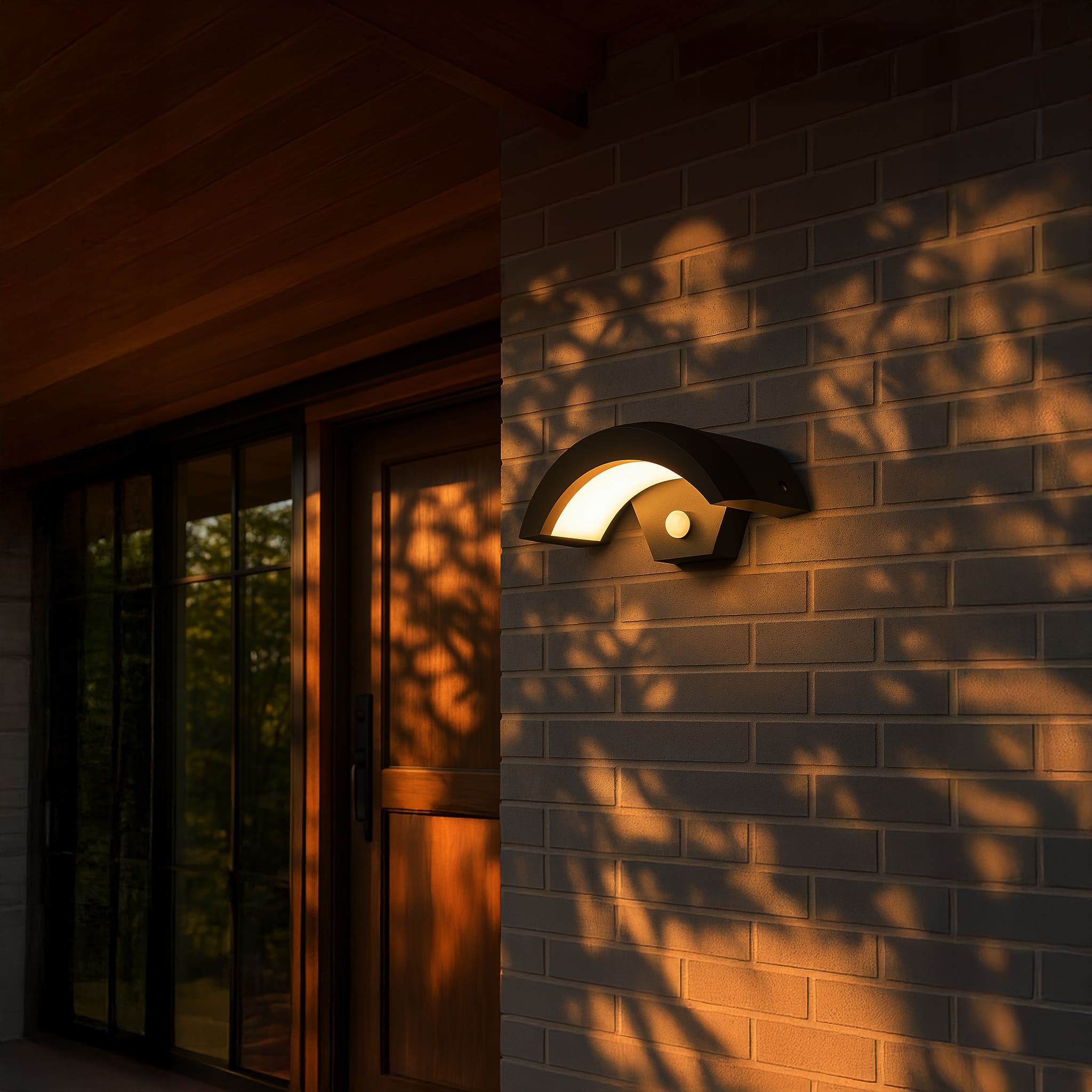LED Außenwandleuchte mit Bewegungsmelder IP65 Modern für Hauseingang und Fassade mit gebogenem Lichtdesign - Image 4