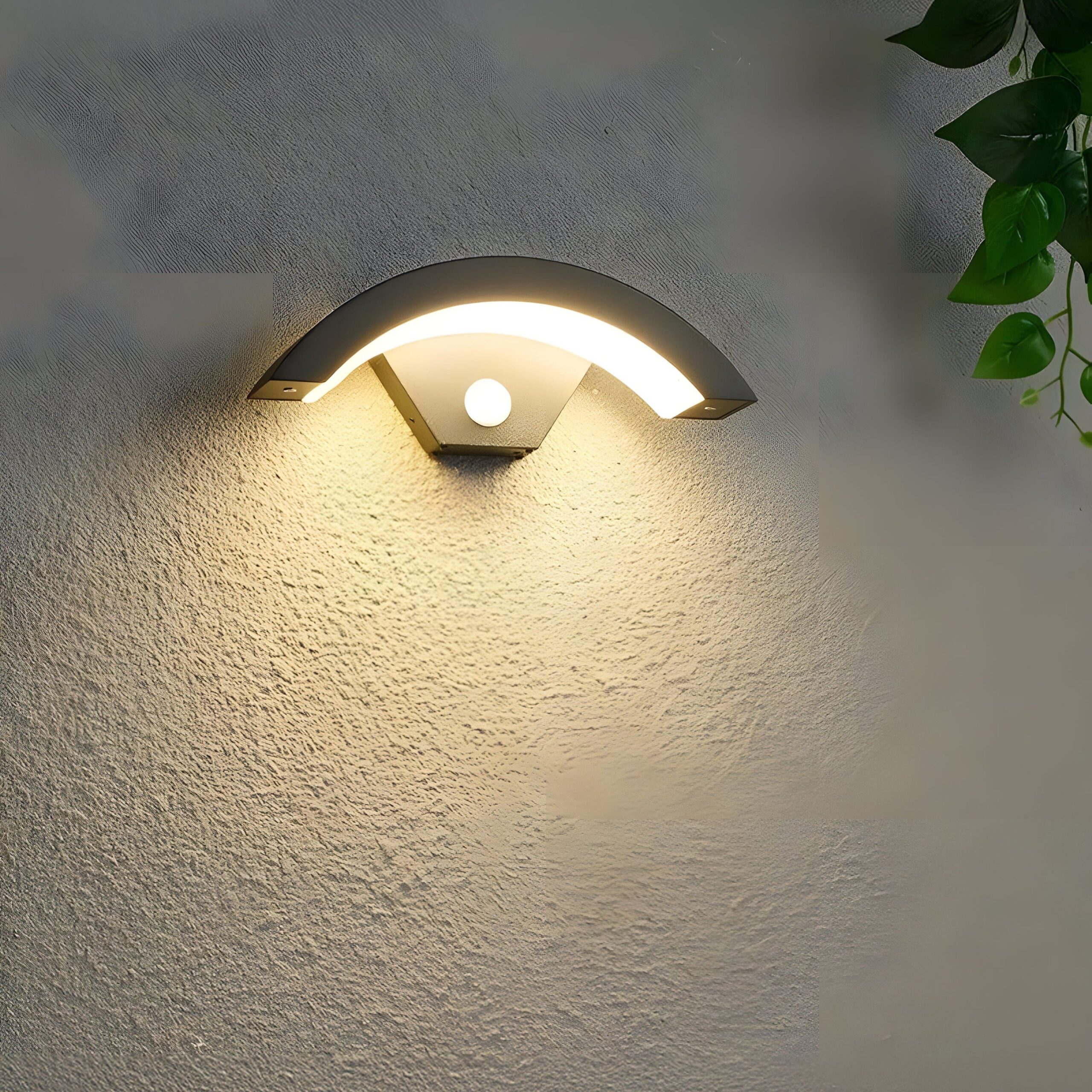 LED Außenwandleuchte mit Bewegungsmelder IP65 Modern für Hauseingang und Fassade mit gebogenem Lichtdesign - Image 9