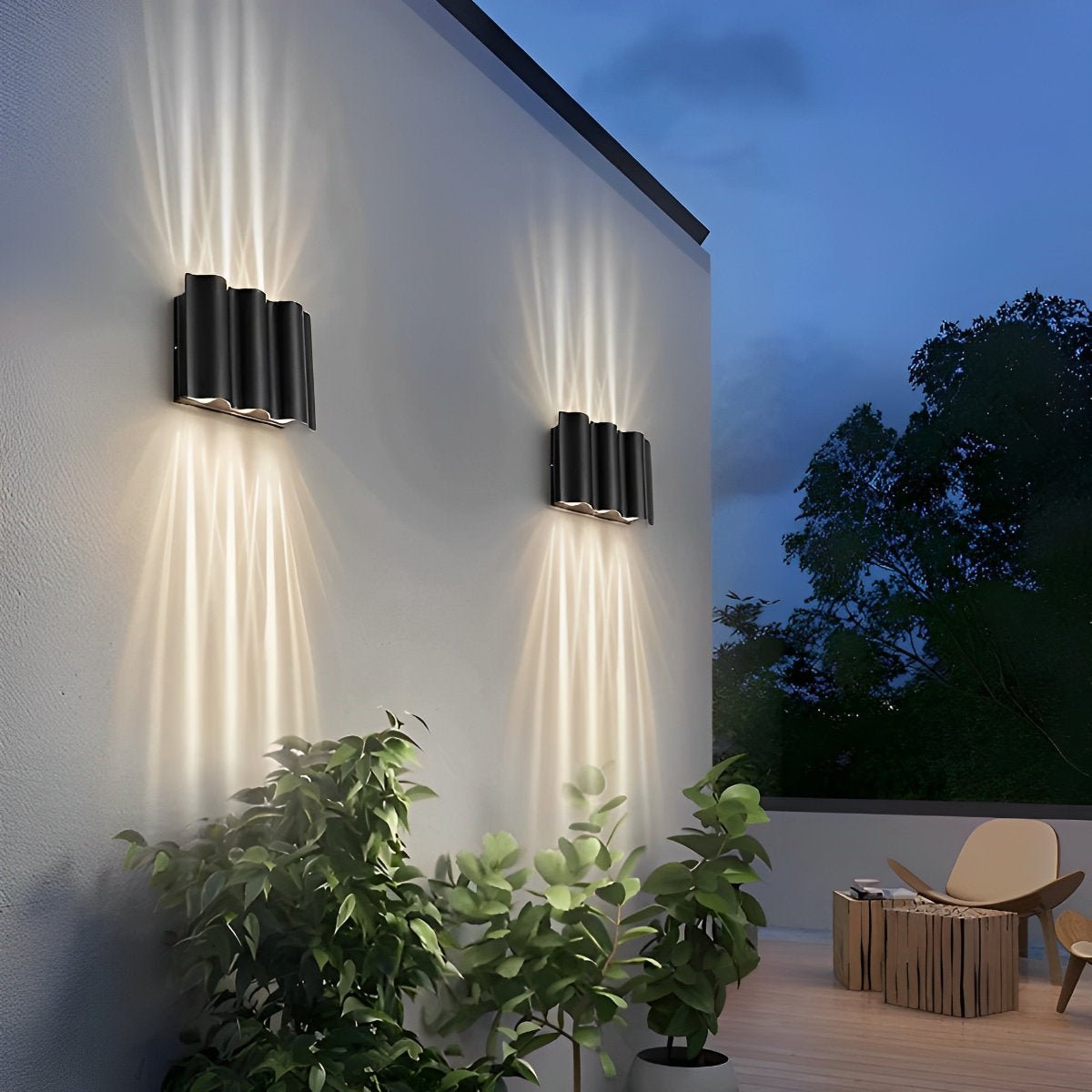 LED Außenwandleuchte Modern Wasserdicht IP65 Up & Down Licht für Fassade Balkon und Terrasse - Image 2
