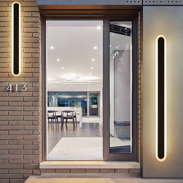 LED Wandleuchte Warmweiß Außen IP65 Wasserdicht aus Schmiedeeisen Modern für Fassade und Terrasse in Schwarz - Image 4