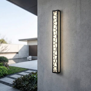 Alternative view of LED Wandleuchte Warmweiß Außen IP65 Wasserdicht mit Lasergeschnittenem Design Modern für Fassade und Eingang in Schwarz